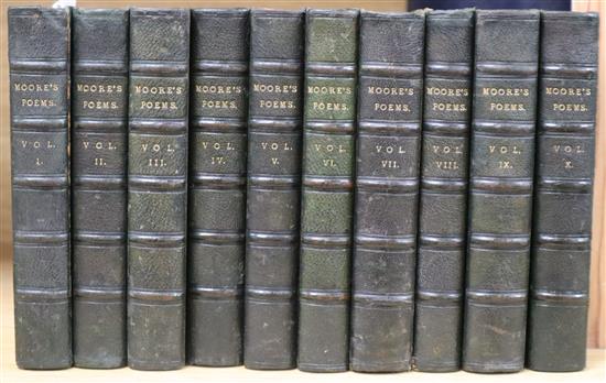 The Poetical Works of Thomas Moore, published by Longman, Green 1860, 10 vols